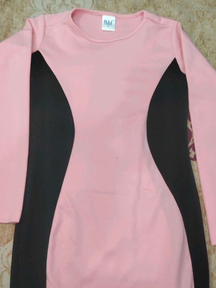 Pink and Black Long Sleeve Top