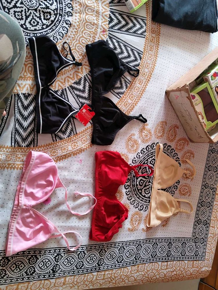 Assorted Bras - Black, Pink, Red, Nude