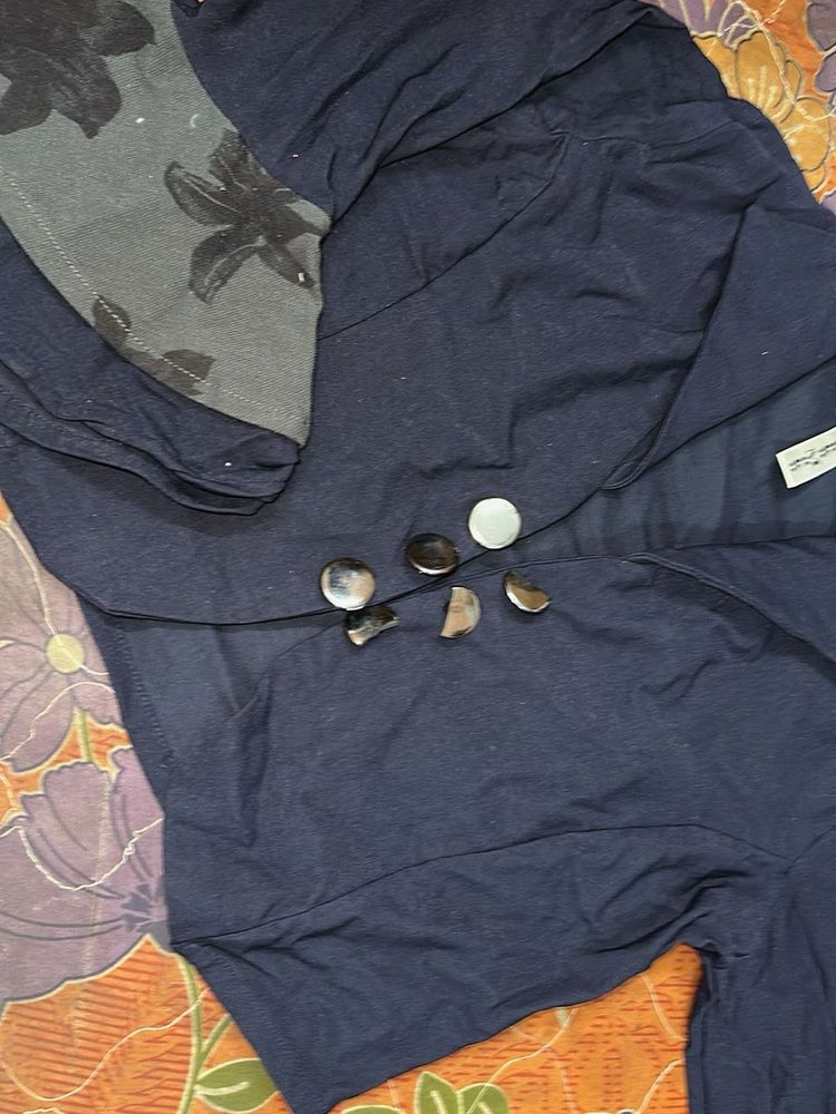Navy Blue jacket with Decorative Buttons