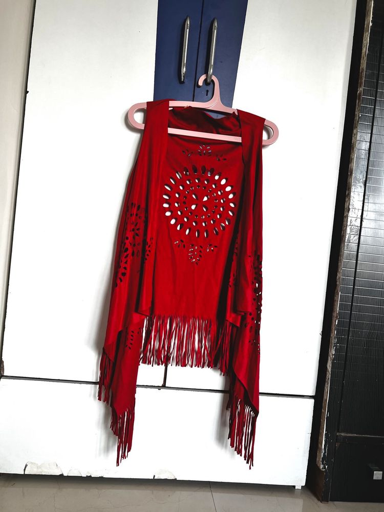 Red Fringe Vest
