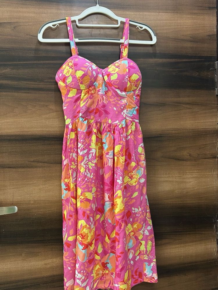 Vibrant Floral Print Summer Dress