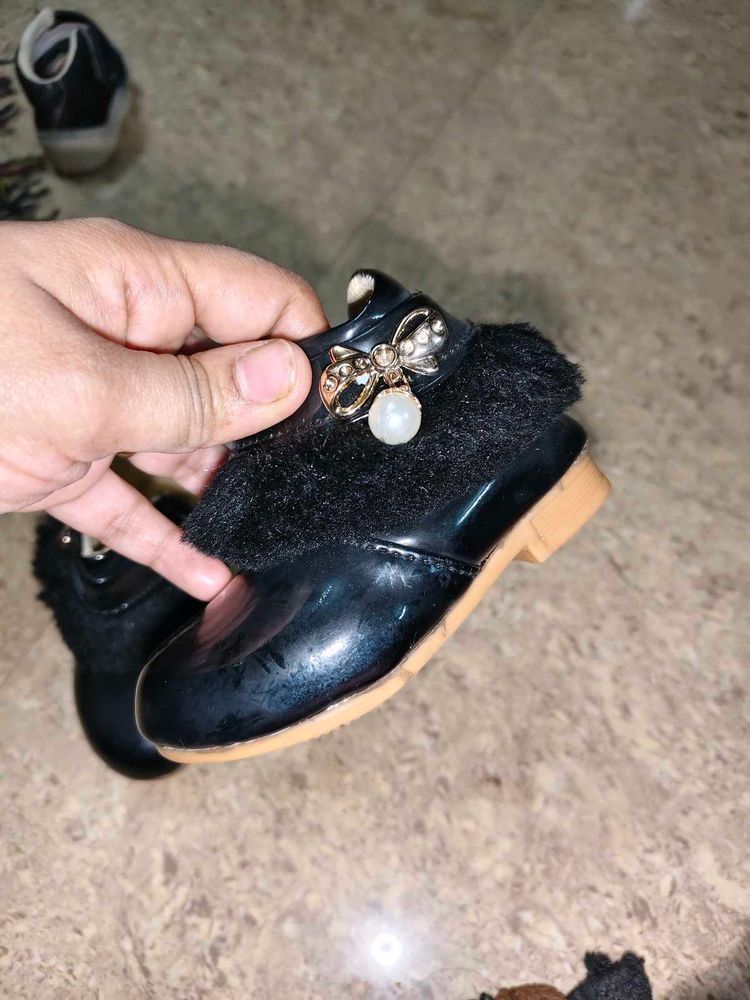 Cute Black Baby Booties
