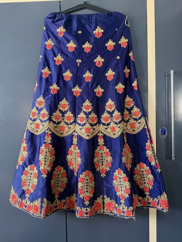 Embroidered Blue Lehenga Skirt