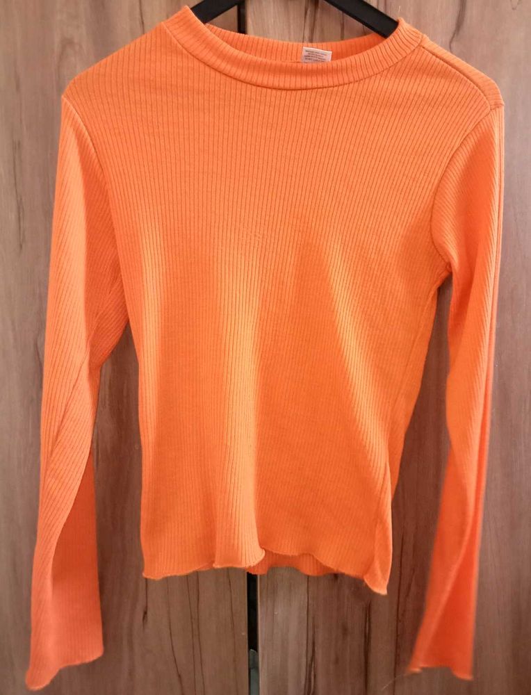 SSS Bright Orange Ribbed Top (Size S)