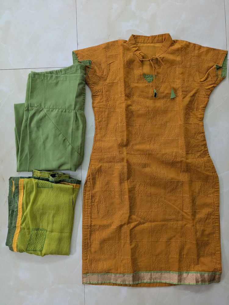 Stylish Mustard Kurta Set