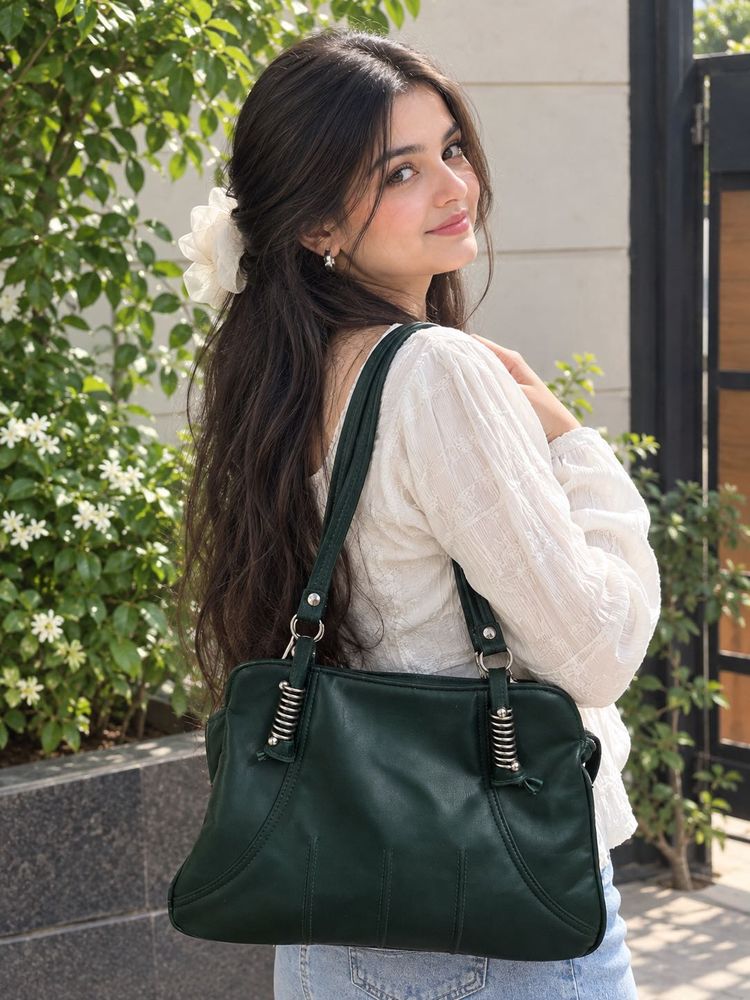 Stylish Green Leather Handbag