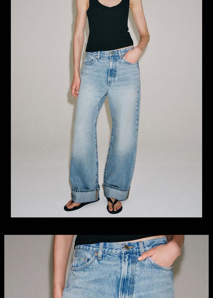 ZARA Light Wash Wide Leg Jeans