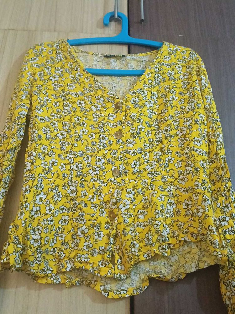 Floral Yellow Long Sleeve Top