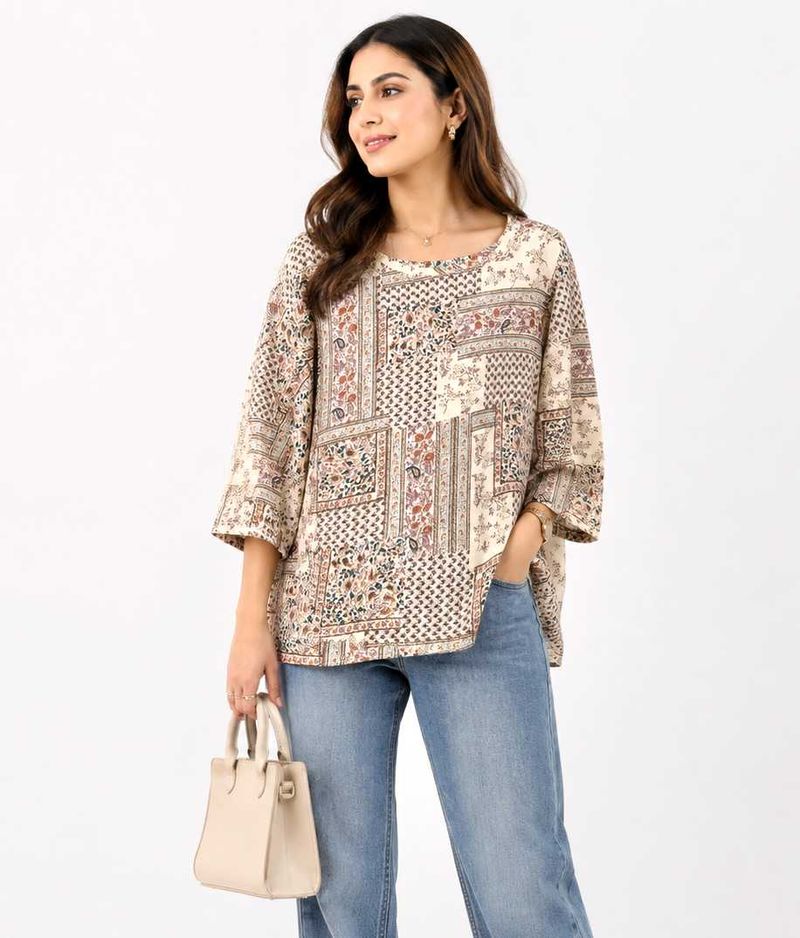 Printed Relaxed-Fit Top