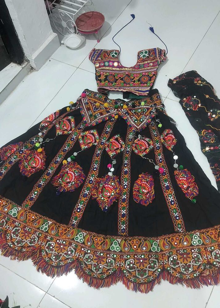 black garba deessLehenga Choli Set