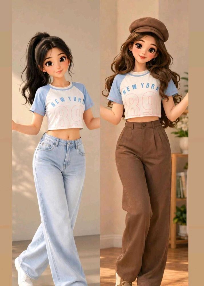Cute Cropped "New York" T-Shirt