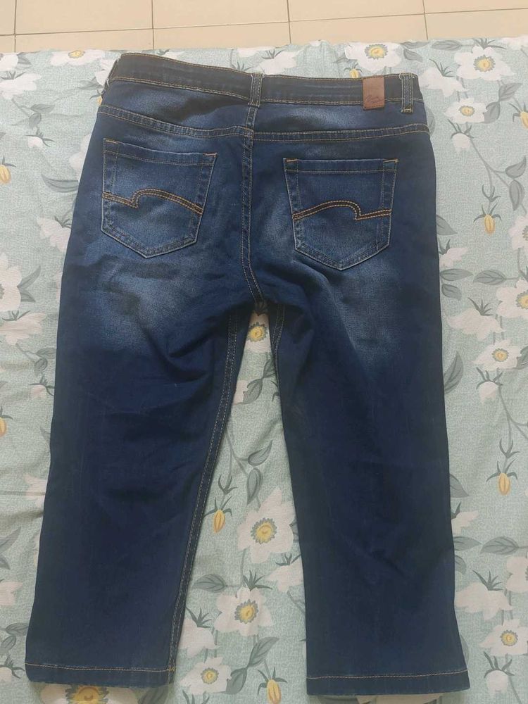 Blue Denim Capris