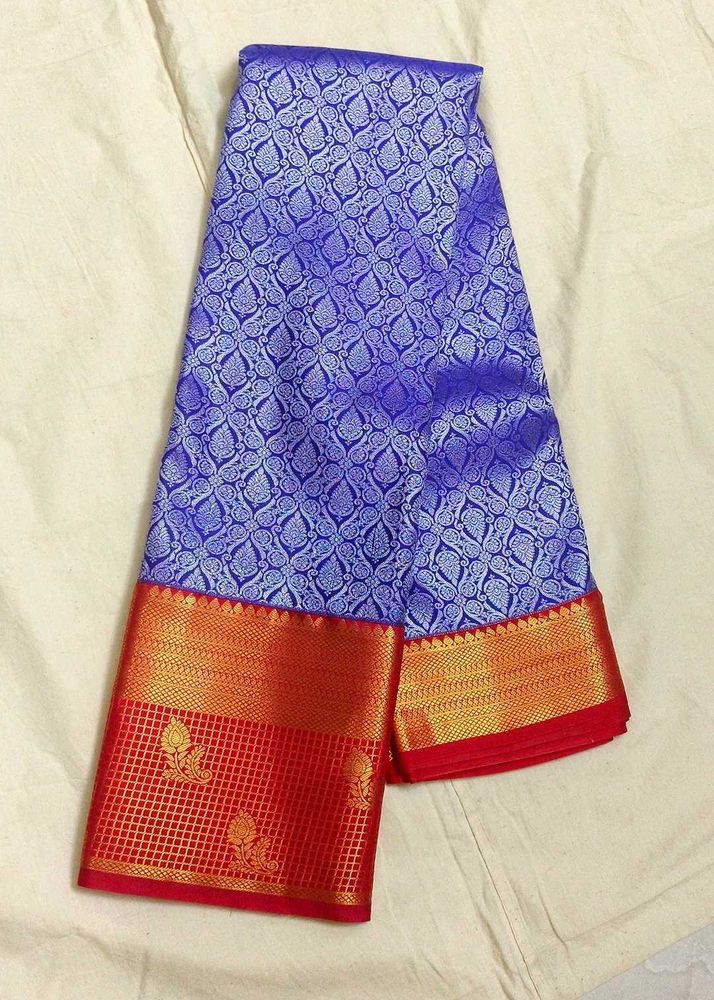 Elegant Blue &amp; Reddish pink Silk Saree