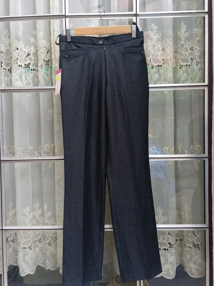 High Waist Grey Formal Pant