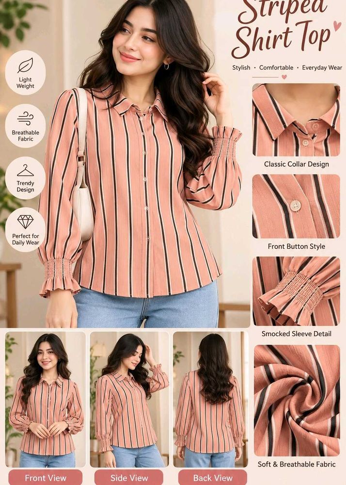 Stylish Striped Shirt Top