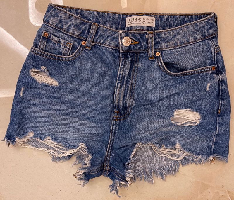Distressed Denim Shorts