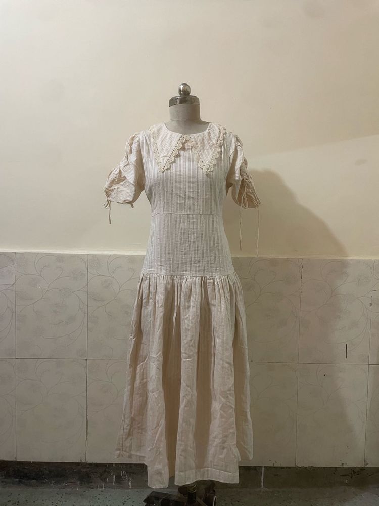 Vintage Style Striped Midi Dress