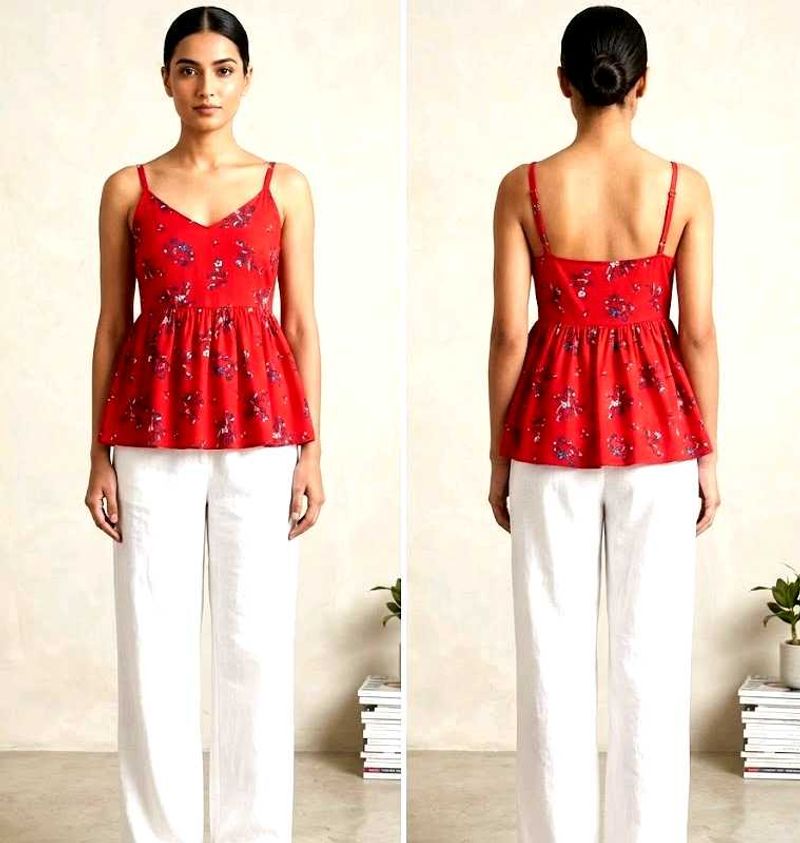 Charming Red Floral Summer Dress