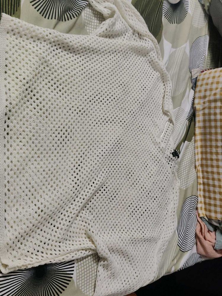 never used Sheer Crochet Knit Top
