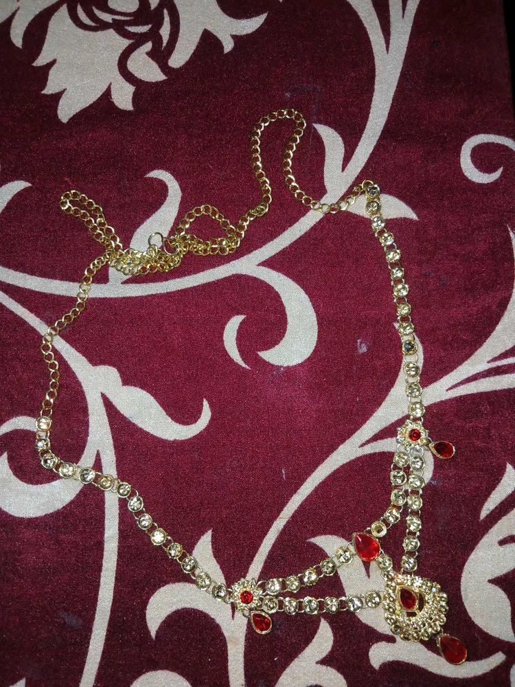 Waist Chain with Red Crystals (kamarbandh)