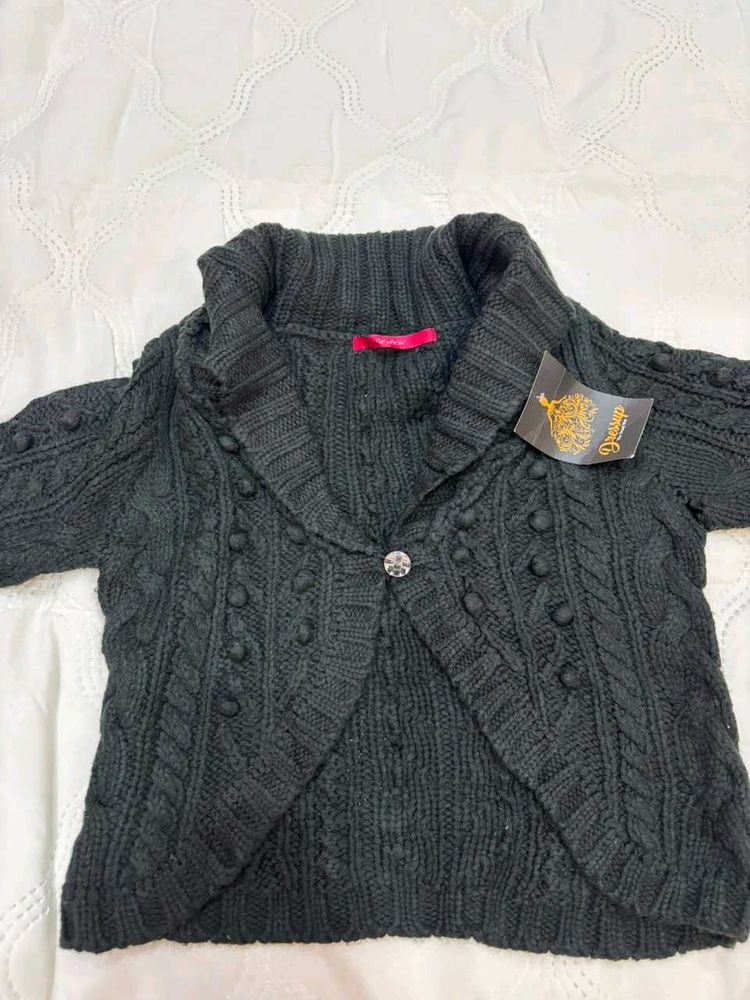 Chic Dark Grey Cable Knit Bolero Cardigan