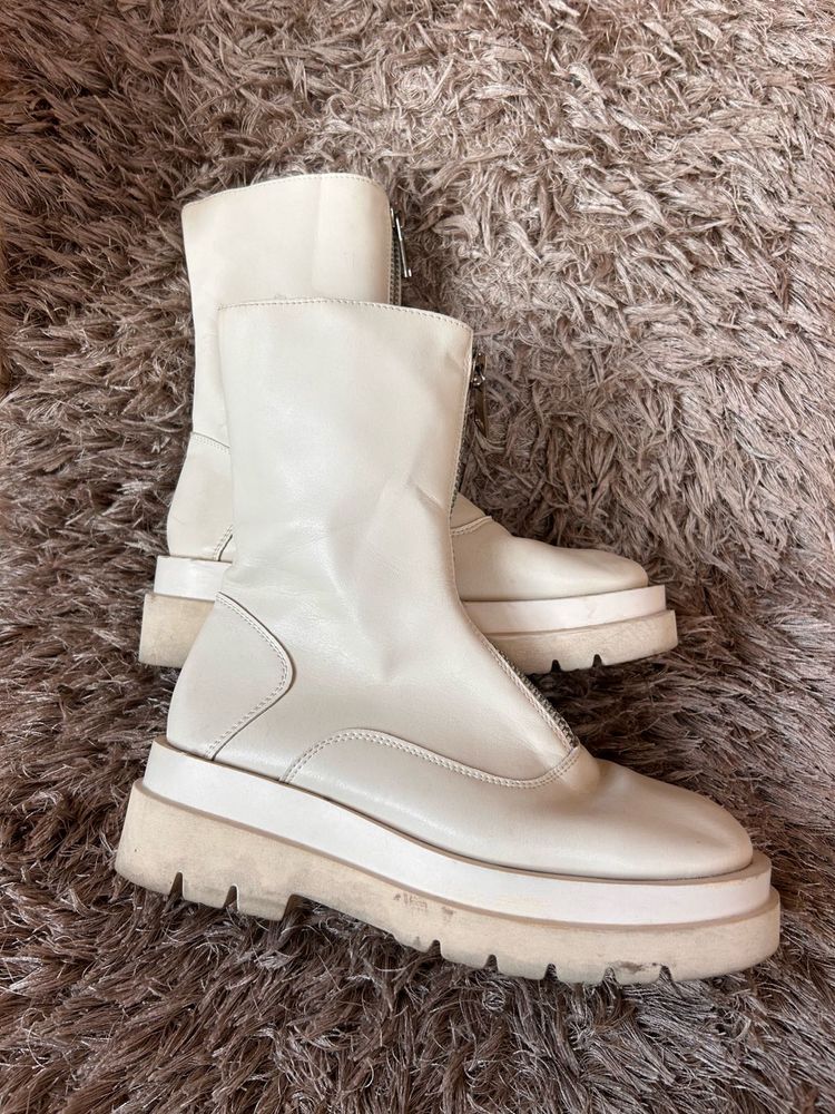 Imported Chunky Platform Zip Boots