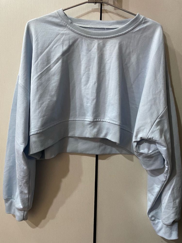 Baby Blue Cropped Sweatshirt