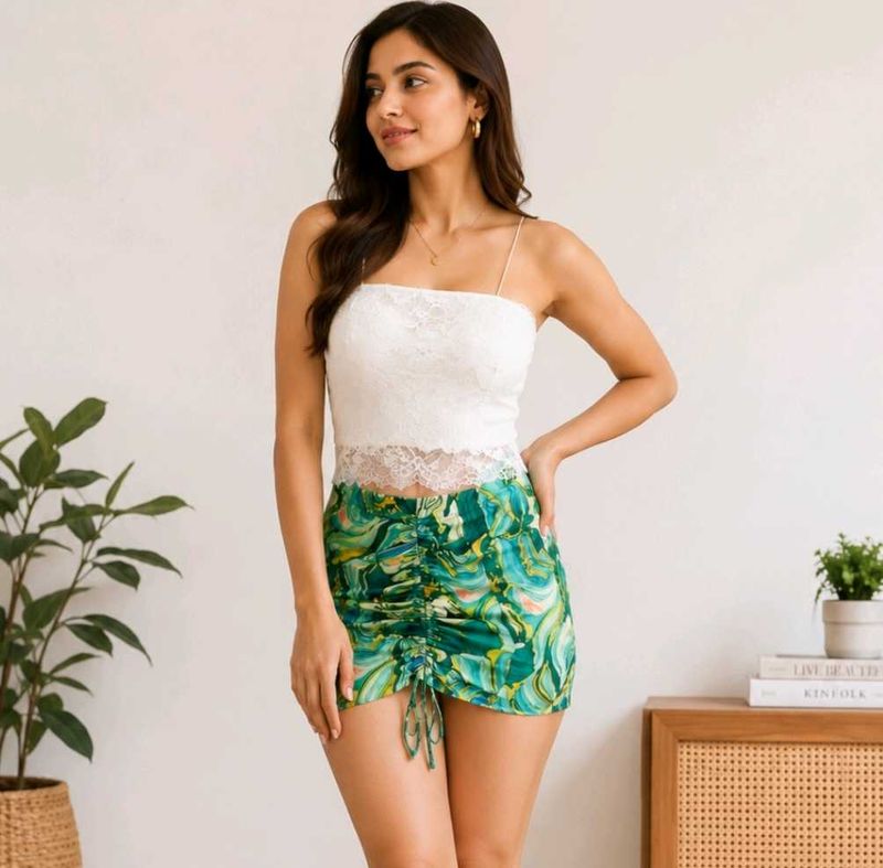 SHEIN Green  Mini Skirt for swim