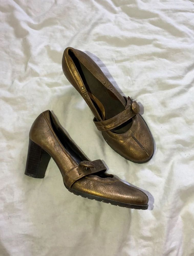 Bronze Mary Jane Heels