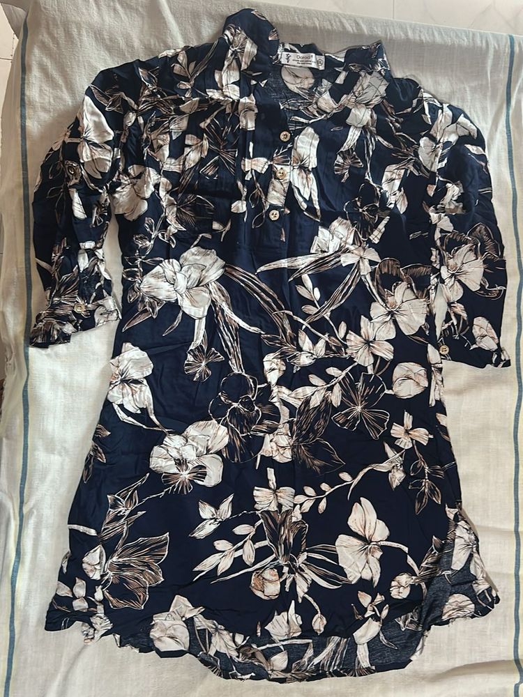 Floral Print Short Kurti