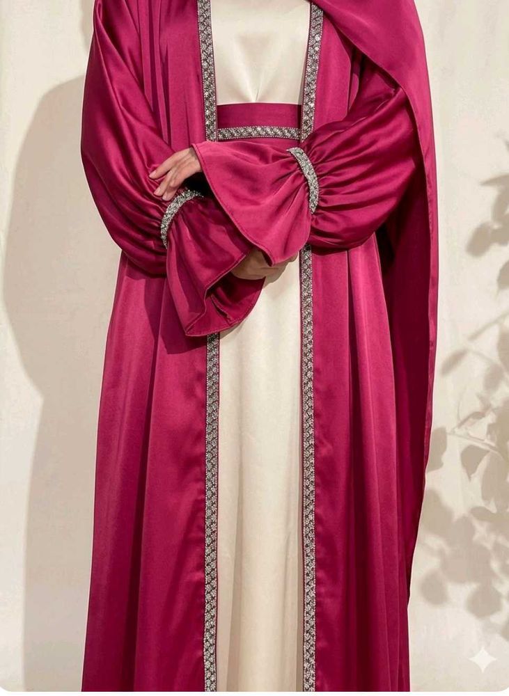 Elegant Abaya with Embellished Sleeves