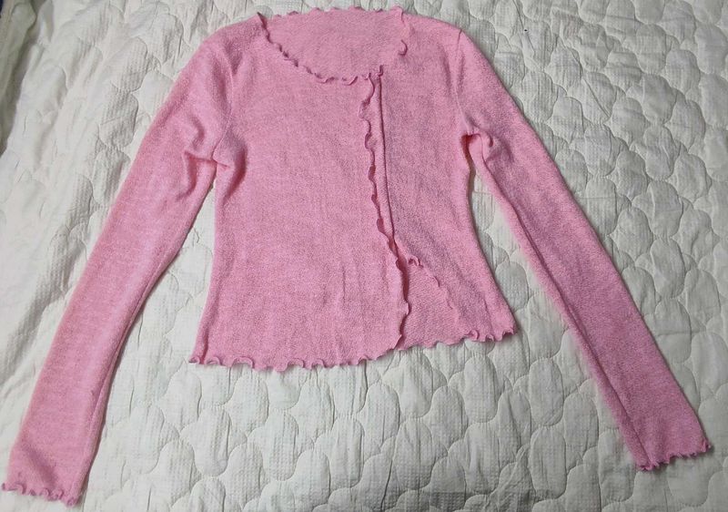 Baby Pink Long Sleeve Top