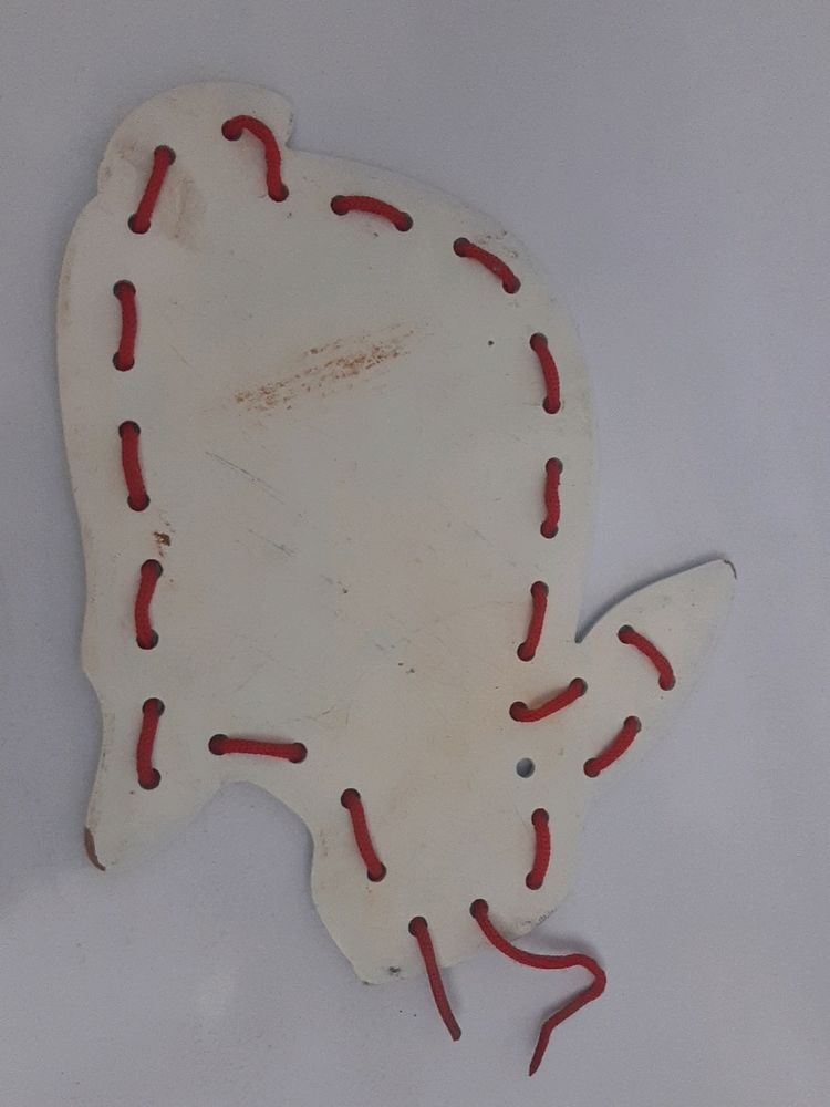 Lacing Activity For Kids( Rabbit Board With Holes And Plastic Lace)