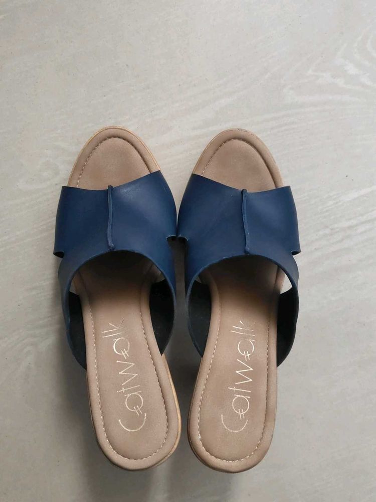 Catwalk Blue Wedge Heels