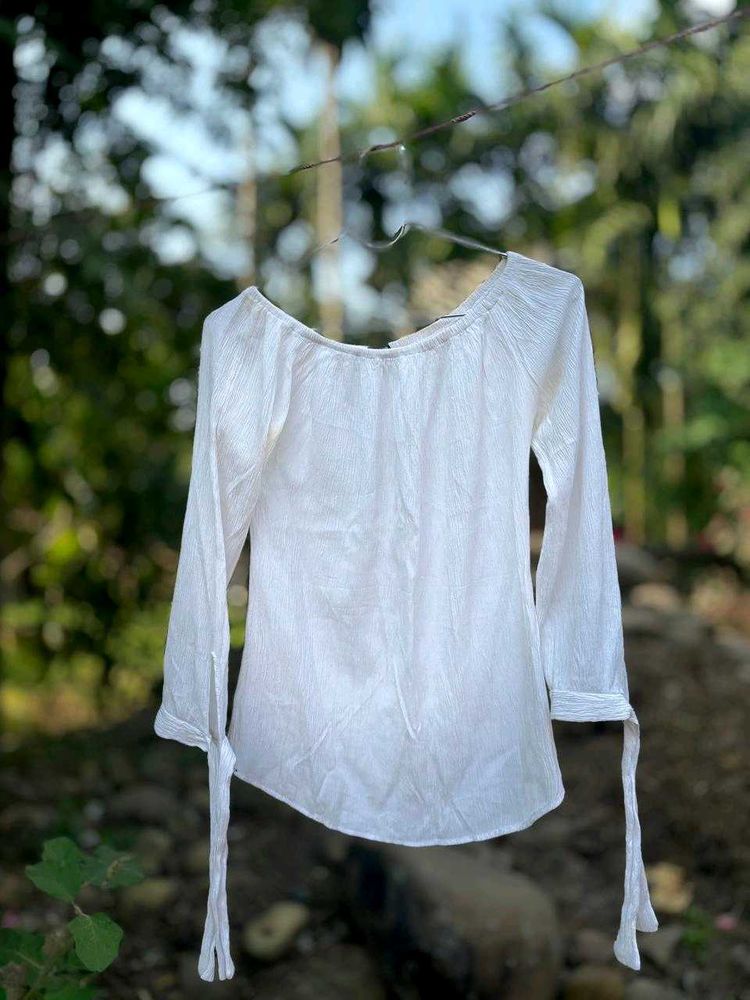 White Long Sleeve Top
