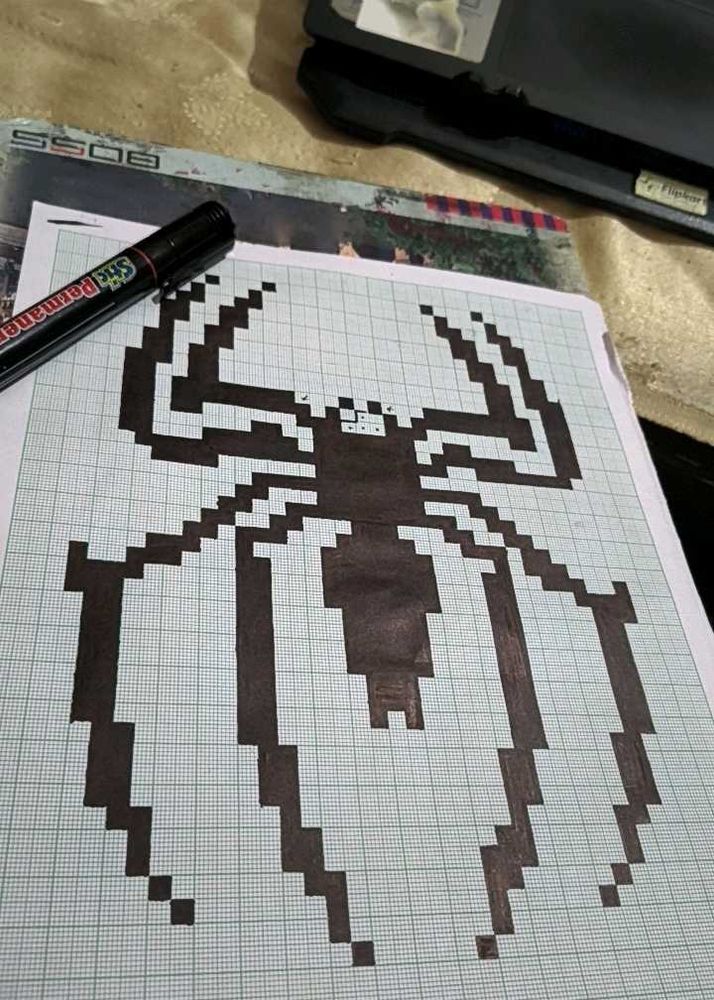 Pixel Art Spider Drawing