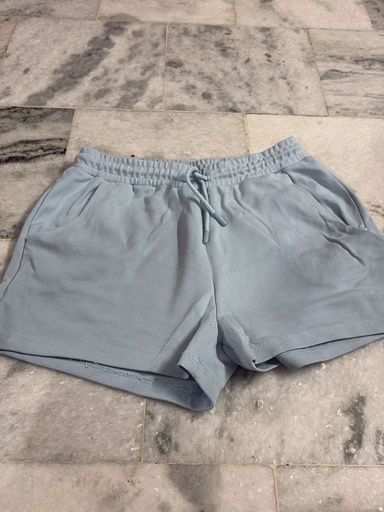 Light Blue Drawstring Shorts