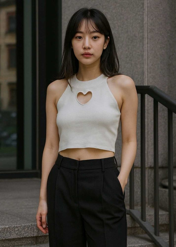 Cute Heart Cutout Tank Top