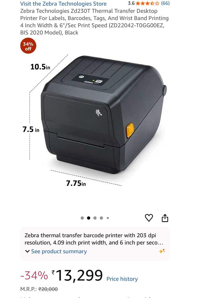 Zebra Technologies Zd230T  printer