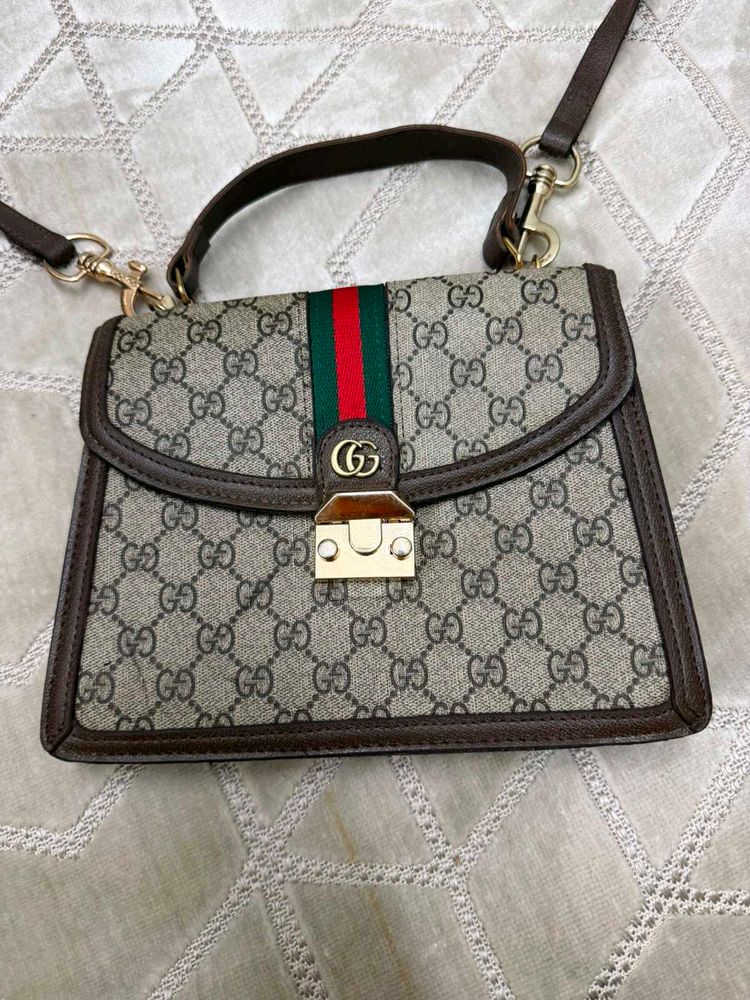 Gucci Monogram Canvas Shoulder Bag
