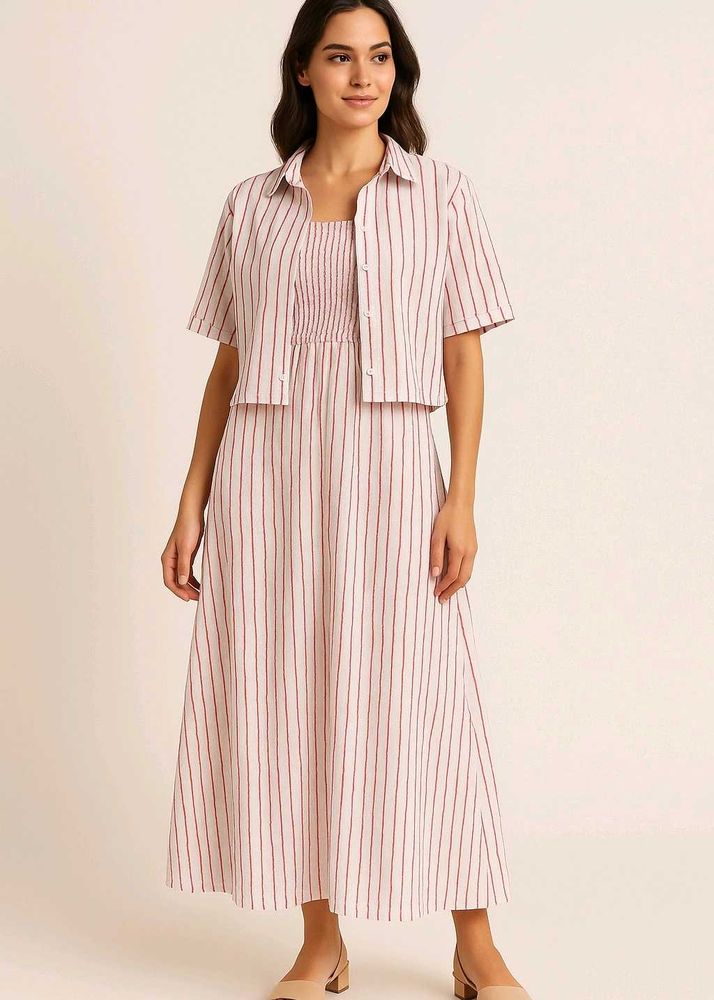 Striped Dress with Shrug (New)