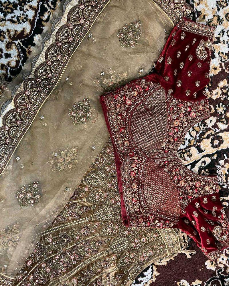 Semi stitched Bridal Lehenga