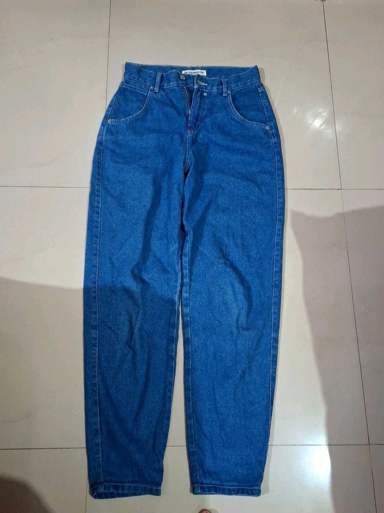 Blue Denim High-Waisted Jeans