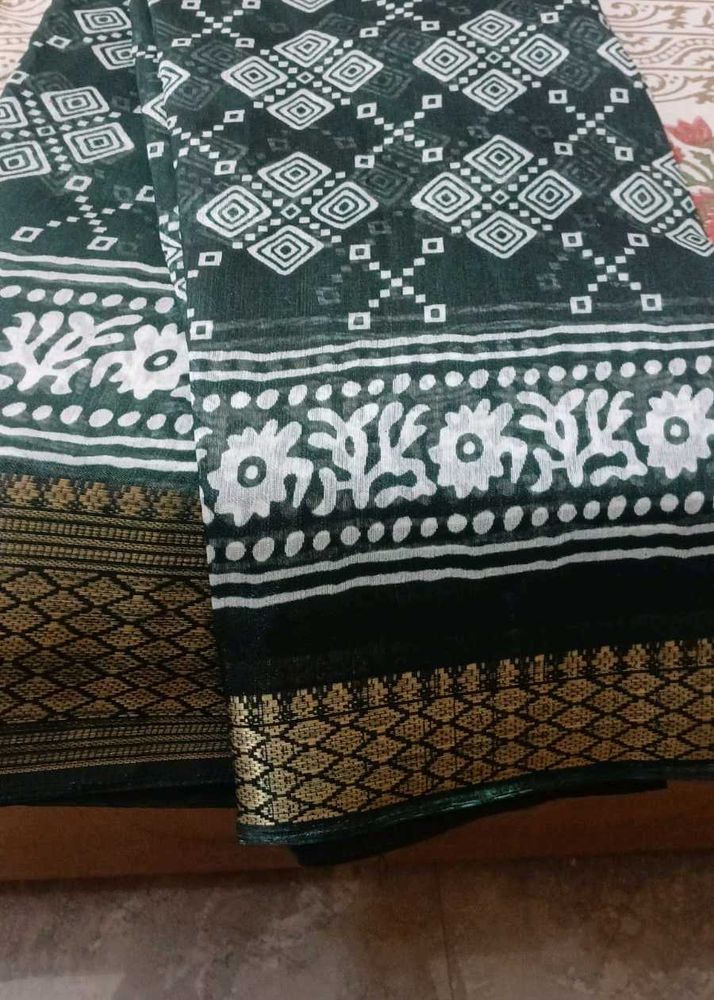 Beautiful Dark Green Saree