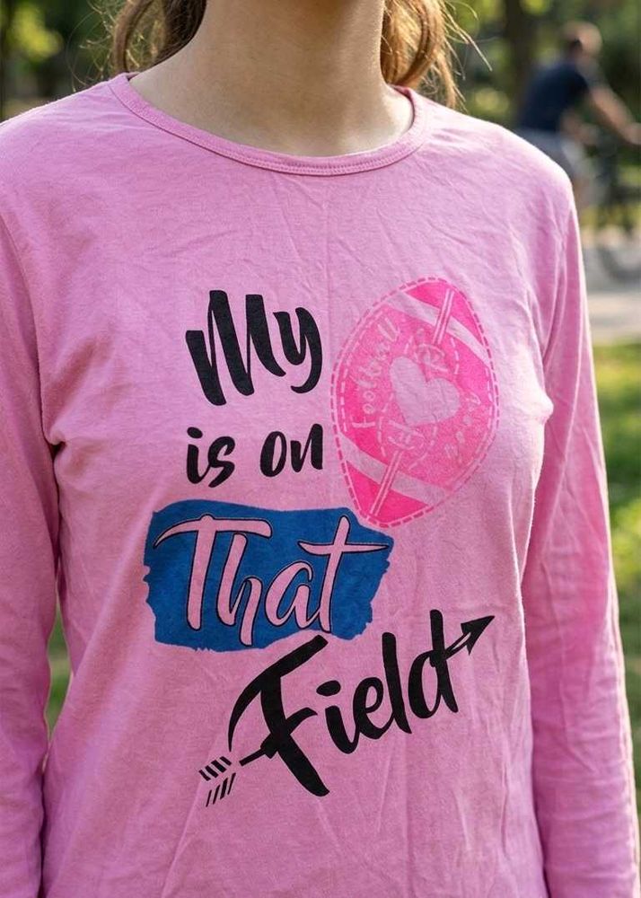 Pink Graphic Long Sleeve T-Shirt