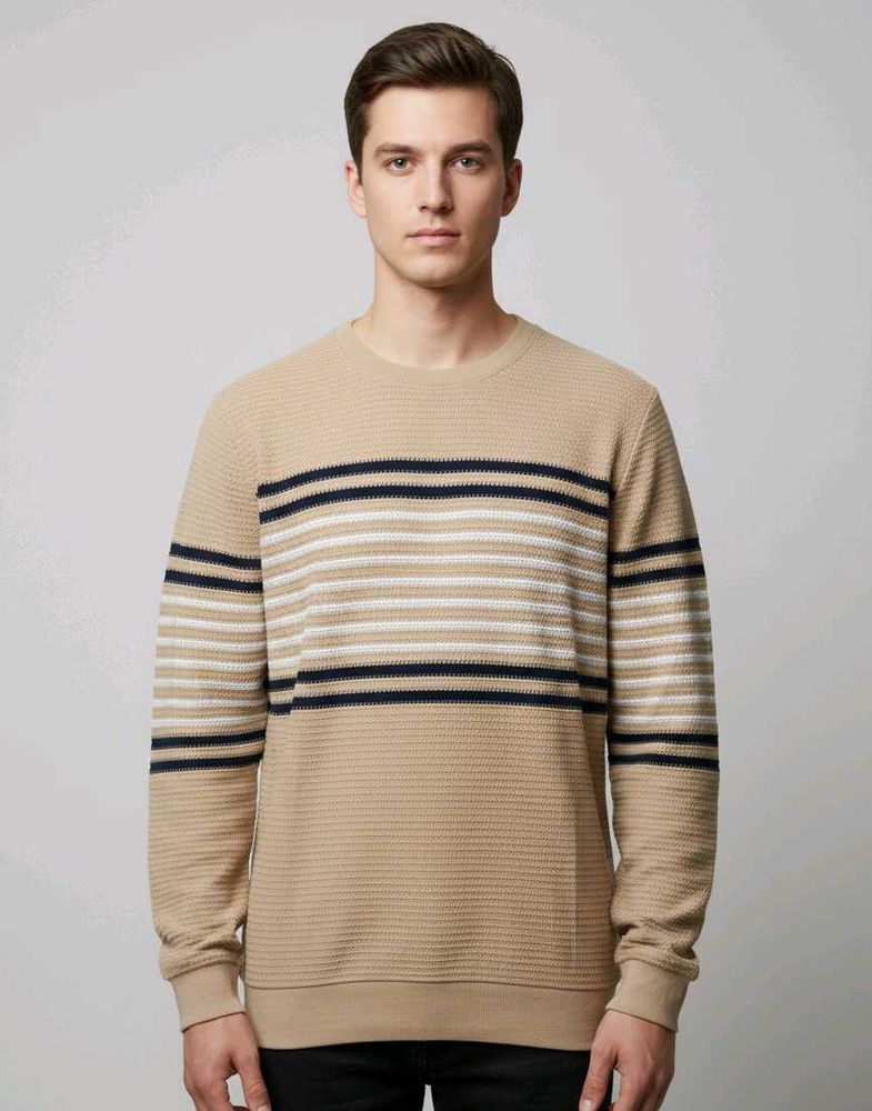 Striped Crew Neck Knit Sweater