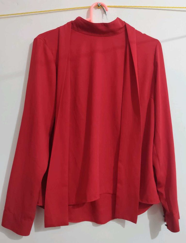 Elegant Red Long Sleeve Top