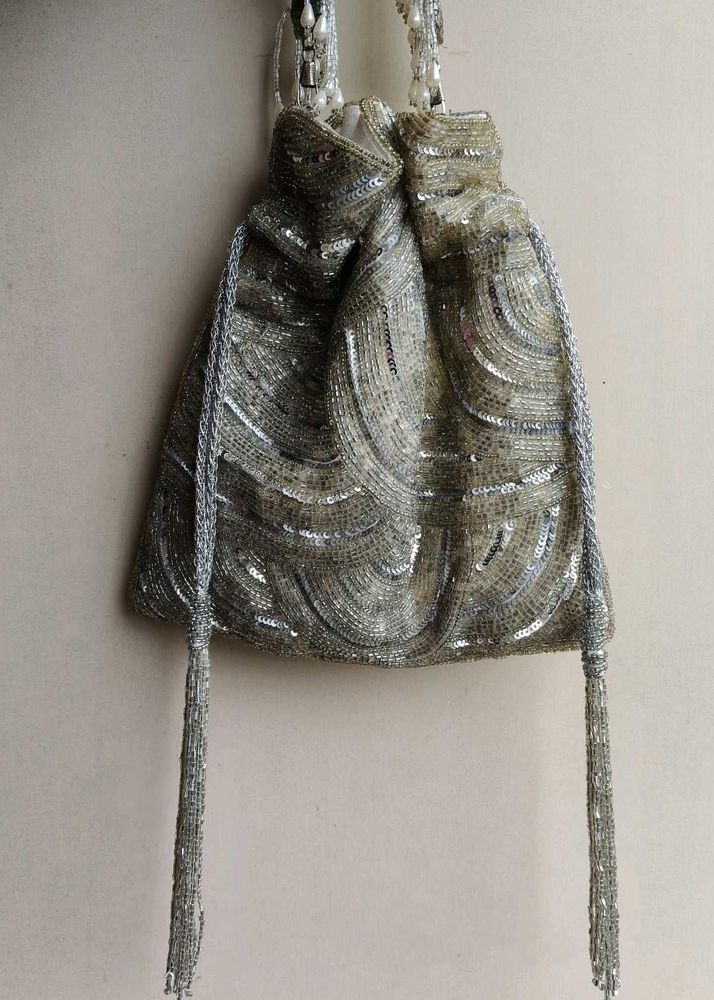 Silver sequins Potli Bag