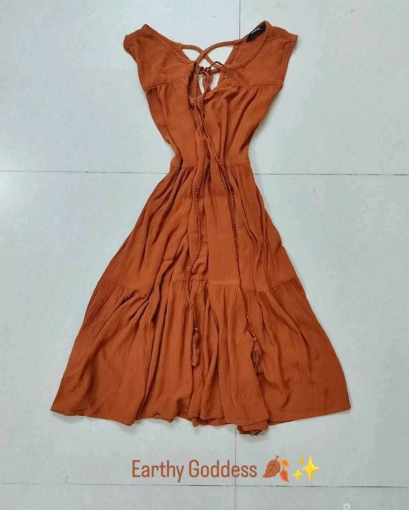 Boho Tiered Maxi Dress - Burnt Orange