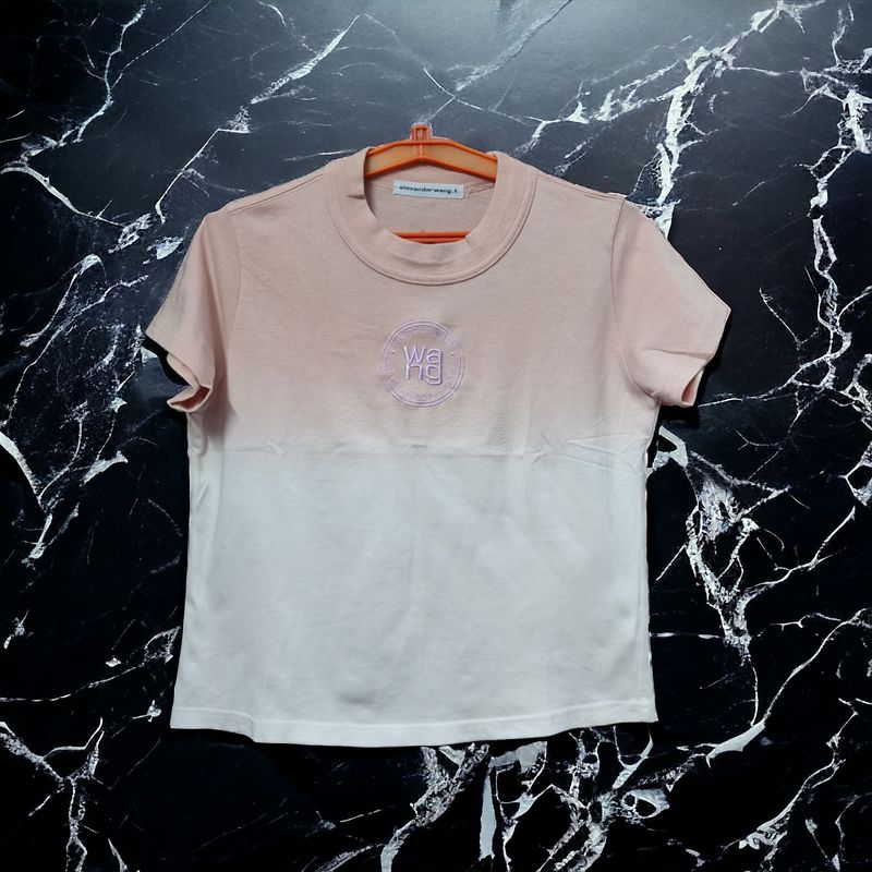 ALEXANDER WANG  Ogo Embroidered Ombre T-Shirt Pink